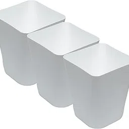 Gluman Open-Top Waste Bin for Home and Office | Durable & Long-lasting |High Grade Plastic | Conveniently Small and Portable Size |7 Litre Bin (Grey (Pack of 3))-picture-31