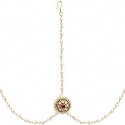 payal jewellers Gold Plated Chain Bandi | Mathapatti | Maang Tikka-picture-23