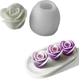 LEGACYCART Rose Candle Silicone Mould Flower Mold for Scented Candle Making Wax Melts Aromatherapy Polymer Clay Craft DIY Soap Epoxy Resin Casting Home Decoration Plaster Home Decor Candles (PACK OF 1)-picture-24