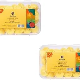 Swaha Premium Cow Ghee Diya Wicks (30 Pieces), 60Min Burning Time, Wax Free Cow Ghee Diya Batti - Pack Of 2 - Jasmine, Sandalwood-image-27