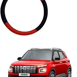 Car Steering Wheel Cover Red/Black Colour Suitable for Hyundai Venue 2022-picture-35