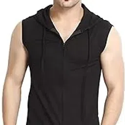 Adorbs Men's Cotton Blend Hooded Sleeveless Tshirt-picture-44