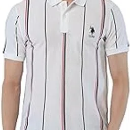 u.s. polo assn. U.S.Polo Association Men's Vertical Striped Regular Fit Polo Shirt (USTSH3138_White_2XL)-picture-12