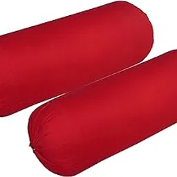 Rj Products™ Plain Cotton Bolsters Cover Set of 2 Maroon-image-98