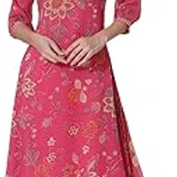 w for woman Floral Printed Chiffon A-Line Kurta And Tights-picture-13