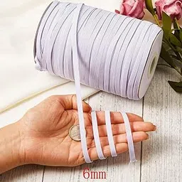 Hesch 9 Elastic 1/4 inch for Tailoring/Sewing, Fashion Designing, Boutique, Stitching (White, 6 mm)-picture-30