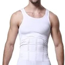 miyati Men’s Compression Shirt – Slimming Body Shaper Vest, Tummy Control Shapewear, Abdomen Undershirt for Gym Workout Tank Top - XL White-picture-39