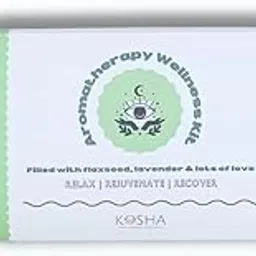 Aromatherapy Sleep Mask & Eye Pillow Kit With Lavender, Essential Oils & Flaxseed. Organic, Natural & Gift Set By Kosha Yoga Co (Blue Lily)-image-90