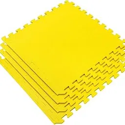 De Jure Fitness EVA Interlocking Play Mat Tiles - 21 x 21 inch 12mm | Kids Play Mat For Puzzle Flooring | Floor Mats for Babies, Kids Mats for Floor, Yellow Set of 4-picture-12