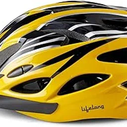 Lifelong Adjustable Cycling Helmet With Detachable Visor | Adjustable Light Weight Mountain Bike Cycle Helmet With Padding For Kids And Adults, (LLFAH07, Yellow & Black-picture-14