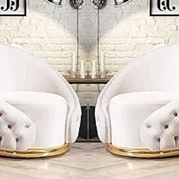 Set of 2 Velvet Dining Chairs, Cushion Seat Chair for Living Room Bedroom Restaurant, Modern Contemporary Upholstered with Polished Rosegold Solid Wooden Legs S14-picture-38