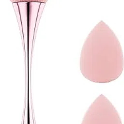 KIRA Fluffy Makeup Brush with 2 Sponge Blender Egg, Foundation Face Cosmetic Brush, Large Mineral Professional Eyeshadow Loose Power Soft Makeup Tool - Multicolor image 1