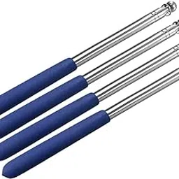 uxcell 4pcs 3.28ft/1M,Telescopic Handheld Flagpoles,Stainless Steel,Telescopic Guide Flag Pole,Teaching Pointer,for Tour Guides and Teachers,Blue-picture-52