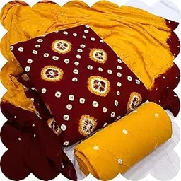 janki fabric Womens Pure Rayon Rajasthani Bandhani Unstiched Dress Material Salwar Suit Set With Dupatta_Free Size-picture-36