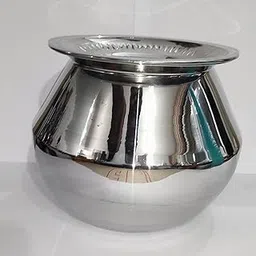 Madurai ARTISANS Club - Stainless Steel Rice Maker, Rice Cooking Vessel with Holed LID for Easy draining of Water - Medium - 3 Litre (Approx) (Silver Color) (Medium - 3 Litre with Holed lid)-picture-24