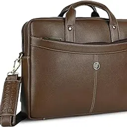 HAMMONDS FLYCATCHER Genuine Leather Office Bag for Men, 15.6 Inch Professional Brushwood Color Laptop Bag for Men, Adjustable Strap & Multi Compartments, 1 Year Warranty - Office, Travel, Daily Use-picture-20