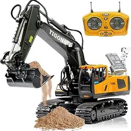 Yupra 1:20 Scale New J-C-B Excavator Toy for 6-12 Yr Boys, Best Birthday Gifts for Kids 7 8 9 10 11 Year Old, Rc Construction Toys with Metal Shovel, Lights, Sounds 2.4Ghz, Multi Color-picture-22