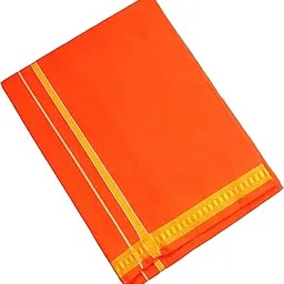 tharunsha elite 100% Cotton Men's Single Dhoti -2 Mtrs/Mundus/Lungi Line Border Set-1-picture-12