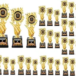 Spellbale Award of Excellence Trophy, Golden Star Design, Non-Metal Fibre, Black Base, Waterproof, 18, 20 and 22 CM Height-picture-55