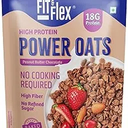 FIT & FLEX High Protein Oats, Peanut Butter Chocolate, 400g, Zero Refined Sugar, Ready To Eat, Gluten Free & Preservative Free - As Seen on Shark Tank India-picture-17