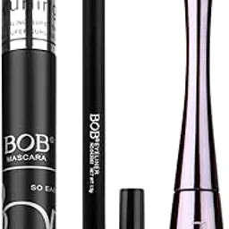 BOB By Fashion Colour Trio Pack - Black, 13.35 g | Kajal (043062W)+ Eyeliner(043216W) + Mascara(043013W) | Lightweight | Long Lasting | Smooth Texture | Precise Application | Intense Color Payoff | Paraben Free (BLACK)-picture-40