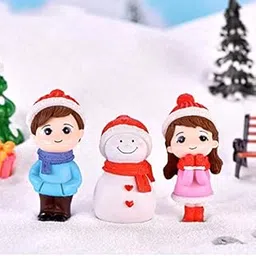BHOOLU&GOOLU P S Retail Vinyl Lovers Snowman Couple Figurine, 5.5 X 2.5 cm., Multicolour, 3 Piece-picture-11