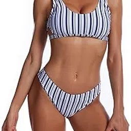 fuik Bikini, Versatile Beauty Back Split Swimsuit Vintage Print Briefs for Party for Lady (XL)-picture-31