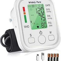 Widely Pure Fully Automatic Digital Blood Pressure Monitor With Intellisense Technology With 4 Battries and USB Type C Cable Powered For Most Accurate Measurement-image-5