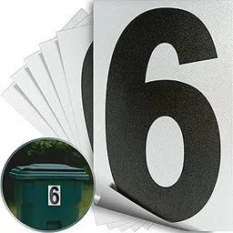 iSYFIX Black Vinyl Numbers 6 (SIX) Stickers - 6 Pack 5 inch - Premium Decal, White Background & Pre-Spaced for Mailbox, Signs, Window, Door, Cars, Trucks, Home, Business, Address, Indoor & Outdoor-image-5