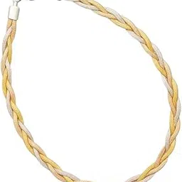 Elegant Gold Herringbone Chain Necklace, 18K Gold Plated, Textured Design-image-75