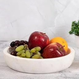 Dreamy Walls White Marble Fruit Bowl - Wide Bowls for Ring Holder - Jewelry Tray, Decorative Key Bowl, Vanity Tray - Dining Table Organizer-picture-25