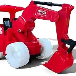 GOODTIMES TOYS Bump & Go Action Truck and JCB Toy Set – Battery Operated with Lightning Wheels, Music Effects, and Universal Wheel Battery Operated, Lightning Wheels, Music Effects (8031- RED)-picture-27