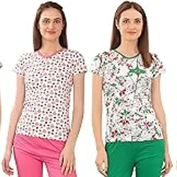 Zebu Women's Cotton Printed Top (Large) - Pack of 4-picture-25