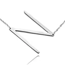 rinhoo Stainless Steel Gold Initial Alphabet 26 Letters Script Name Pendant Chain Necklace from A-Z-picture-53