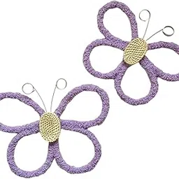 FABLOFT 2Pcs Butterfly Wall Art Decor Boho Modern Art Crafts for Home Nursery Office Purple-image-37
