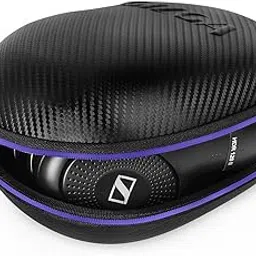 GIZGA Essentials Hard Shell Headphone Case for Over-Sized Headphones – Carbon Fiber EVA Protective Storage Cover, 360° Zipper, Soft Padded Anti-Static Lining, Shockproof, Travel-Friendly Design (Blue)-image-1