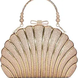 Handicraft Women's Shell Shaped Envelope Clutch Bag| Evening Bag, Bridal Purse & Party Handbag | Wedding & Special Occasion Clutch-image-42