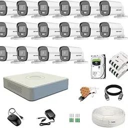Clocite HIKVISION 16 Channel DVR with 2MP ColorVu 16 Bullet Cameras (24/7 Colorful Imaging) + 2TB HDD + Cable Roll (1+3) 8 CH Power Supply 2 Nos + BNC & DC Full Combo Kit-image-77