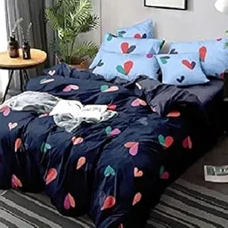 Linemates™ Soft Glace Cotton King Size Duvet Cover(Size: 90x100 inch) II Razai Cover II Quilt Cover for Double Bed Size with Zipper (Dohars) Color : Multicolor-picture-35