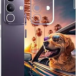 AtOdds Mobile Skin Sticker Wrap | Compatible for VIVO T4X (5G) | Scratchproof Matte Finish | Full Coverage for All Sides & Camera Protection (Happy Doggo)-picture-15