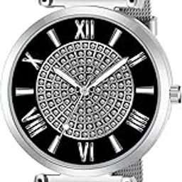 louis devin Mesh-Type Stainless Steel Chain Analog Wrist Watch for Women (Black/Green/Pink/Silver Dial) | LD-L189-CH-picture-47