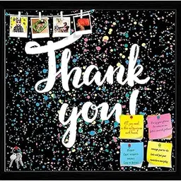 ArtzFolio Thank You | Bulletin Board Notice Pin Board | Vision Soft Board Combo with Thumb Push Pins & Sticky Notes | Black Frame | 12.6 x 12 inch (32 x 30 cms)-picture-30