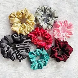 Scrunchies hand made, (red green viloet tan pink maroon grey, s.m.l.xl)-image-15