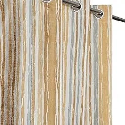 CRAFT SHOPPING Lines Printed Window Curtains 5 Feet Long Set of 2 | Grommet Room Darkening Drapes Curtains for Living Room Office & Home Decor (4 X 5 Feet) - Beige-picture-20