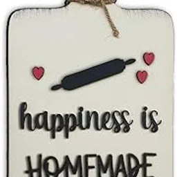 Chalk My Theme 3D Happiness Is Homemade Chop Board Wooden Wall Art For Kitchen, Cafe, Restaurant, Dining Table|Kitchen Decoration Item|Kitchen Wall Decor|Kitchen Wall Hanging Décor image 1
