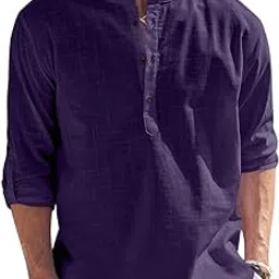 hemrin Combo of Men Solid Cotton Blend Straight Kurta Shirt Pack of 2-picture-13