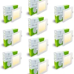 Technobeam 22 watt 3 Colour in 1 recessed LED Square Ceiling downlighter/for pop False Ceiling for Home and Office Cut Out 8 inch, Pack of 10-picture-57