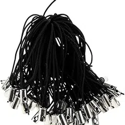 LOOM TREE® 100pcs Cell Phone Braided Lanyard Cords DIY Rope Lariat Straps Black-image-58