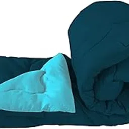 I WISH Brand Microfiber Reversible AC Comforter, Double Size Dual Tone, 220 GSM (Sky Blue/Dark Teal)-picture-16