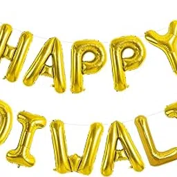Rozi Decoration Golden Happy Diwali Foil Balloons Set of 11 Letters | Dipavali Decoration Items for Home, Office, Shop Deepawali Décor | Diwali Balloons-image-8